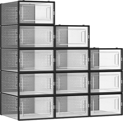 SONGMICS Shoe Boxes, Stackable Clear Plastic Boxes by SONGMICSbySONGMICSHOME