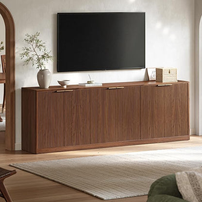 Evermagin 94.5" Fluted Walnut Buffet Cabinet - Image 5