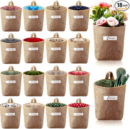 Boao 18 Pcs Wall Hanging Storage Foldable Basket Bags by Boao