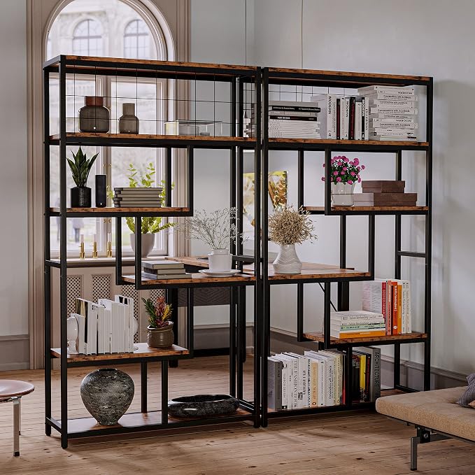 IRONCK Bookshelves 6 Tiers, Industrial Etagere Heavy Duty Shelves - Image 2