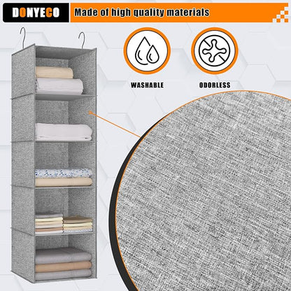 5-Shelf Hanging Storage Closet Organizer, Linen Rv Storage and Organization - Image 6