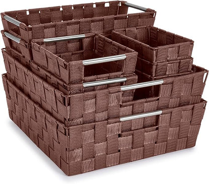 Sorbus Set of 9 Woven Storage Baskets – Mesh Hand-Woven Baskets by Sorbus