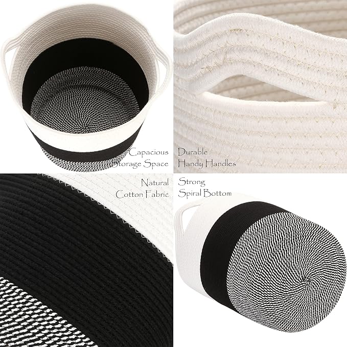 Sea Team Large Size Cotton Rope Woven Storage Basket - Image 5