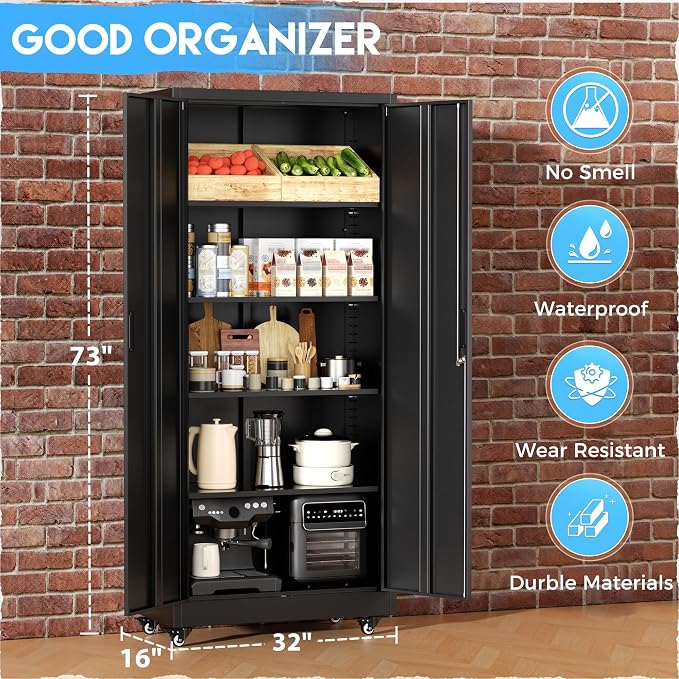 Greenvelly Metal Garage Storage Cabinet - Image 5