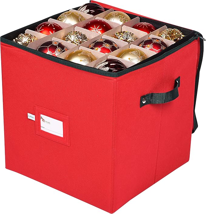 Christmas Ornament Storage Box, 4 Individual Trays Xmas Storage Container - Image 2