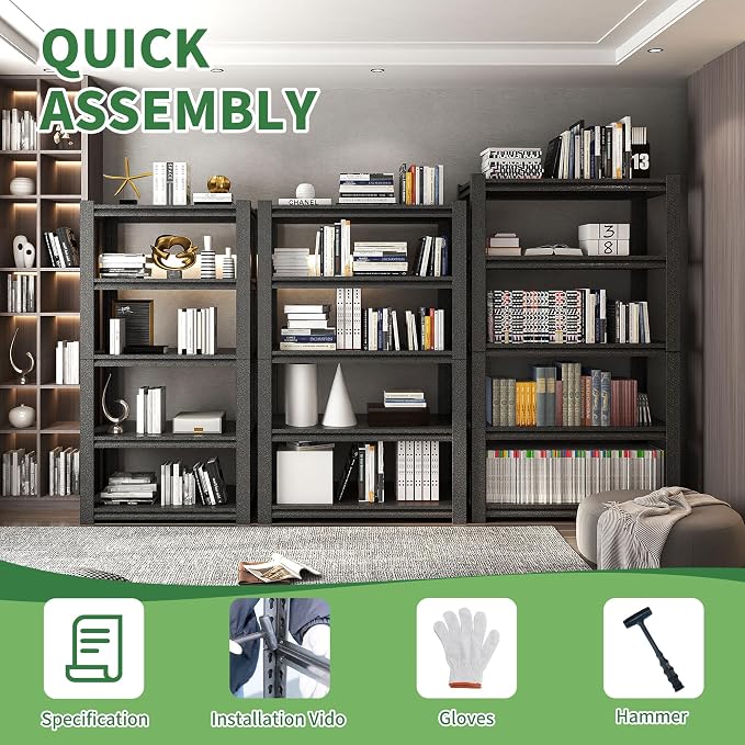 78" H Garage Shelves, Garage Shelving Heavy Duty, 3000Lbs 5 Tier Adjustable - Image 6