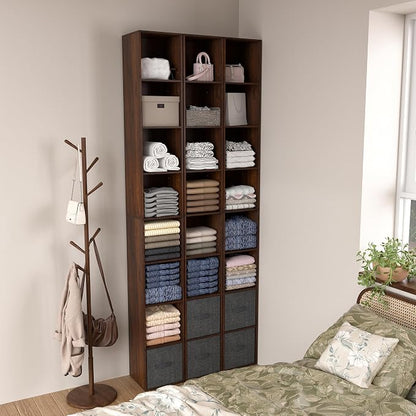 8-Cube Storage Organizer Bookcase, Tall Narrow Bookshelf - Image 8