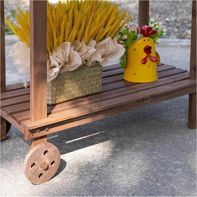 Wooden Potting Bench Outdoor Garden Work Table - Image 8