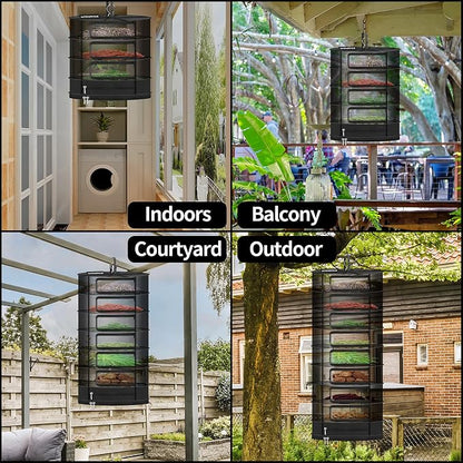 Herb Drying Hanging Mesh Rack - 1ft Diameter 4 Layer - Image 8