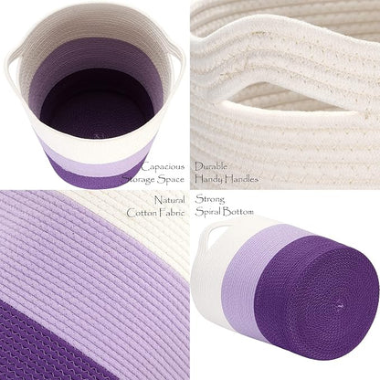 Sea Team Large Size Cotton Rope Woven Storage Basket - Image 5