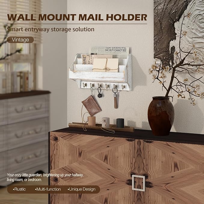 Rebee Vision Pine Wood Key Holder Wall Mount - Image 3