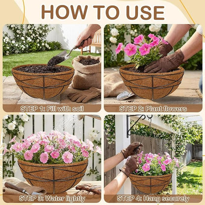 2 Pack 14 inch Metal Hanging Baskets - Image 4