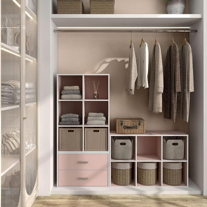 Homes: Inside + Out Apexa 6-Cube Storage Organizer Shelves, Stackable Wood - Image 2
