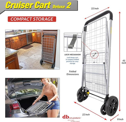 dbest Products Cruiser Cart Deluxe 2 Germ Guard Bundle Shopping Handle Grocery - Image 5