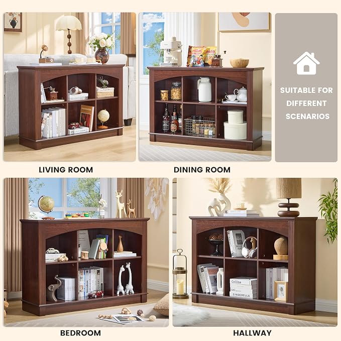 Bookshelf, 6-Cube Bookcase and Kids Bookshelf, Wooden Storage Cabinet - Image 4