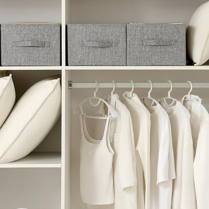 Linen Folding Storage Bins, 3 Pack Large Storage Baskets, Clothing Storage Bins - Image 5