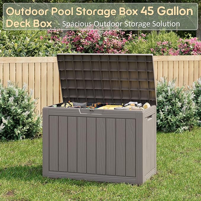 Outdoor Storage Box, Resin Deck Boxes Indoor and outdoor, Waterproof Storage - Image 4