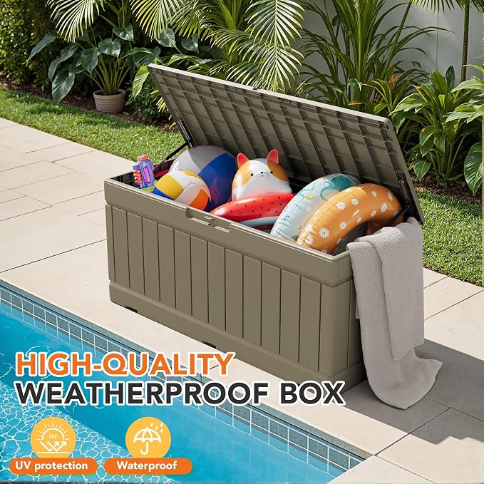 78 Gallon Deck Box Outdoor Indoor Waterproof Storage Box - Image 4