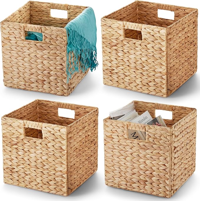BLUEWEST Water Hyacinth Storage Basket Woven Hyacinth Storage Basket, Laundry by BLUEWEST