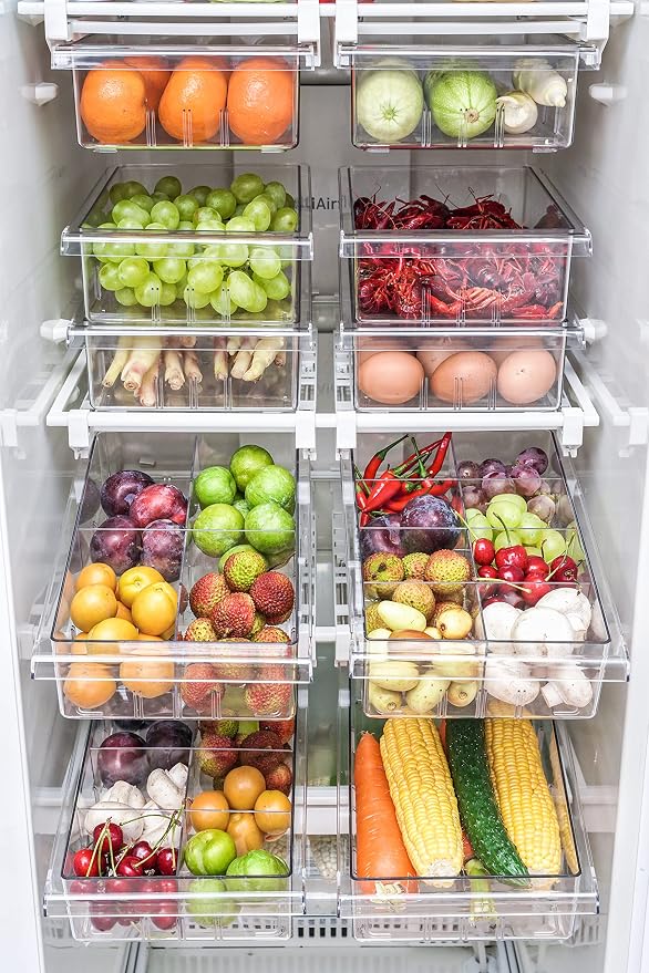 YekouMax Fridge Drawer Organizer, Refrigerator Organizer Bins, Pull Out - Image 7