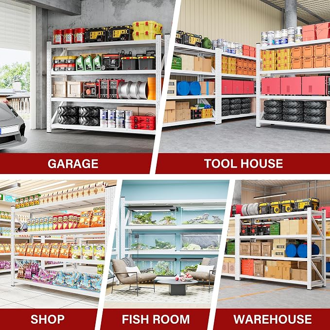 6000LBS Heavy Duty Garage Shelving Units, Large Storage Rack, Steel Shelf - Image 5