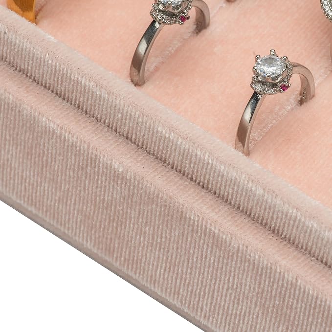 Velvet Ring Organizer Display Tray Jewelry Box Earring Holder Case - Image 3