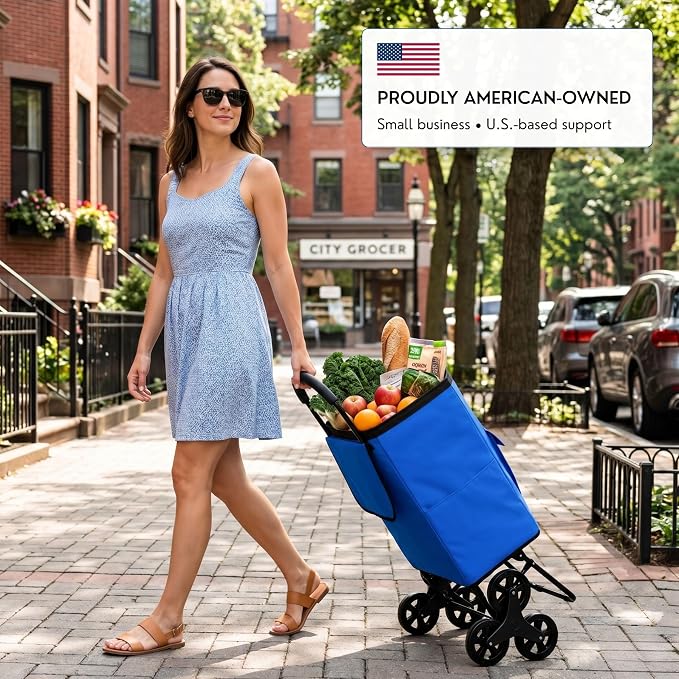 Shopping Cart, Super Loading Stair Climber 220 lbs Capacity, Grocery Foldable - Image 2