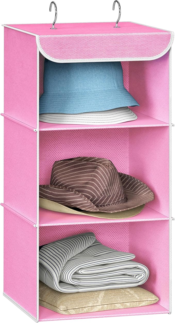 Simple Houseware 3-Shelf Hanging Closet Organizer, Fabric Storage Shelves by SimpleHouseware