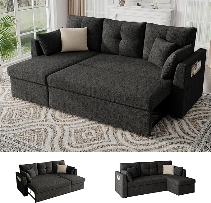 Huatean Home Sleeper Couch Sofa, Sectional Sleeper Sofa Bed by huateanhome