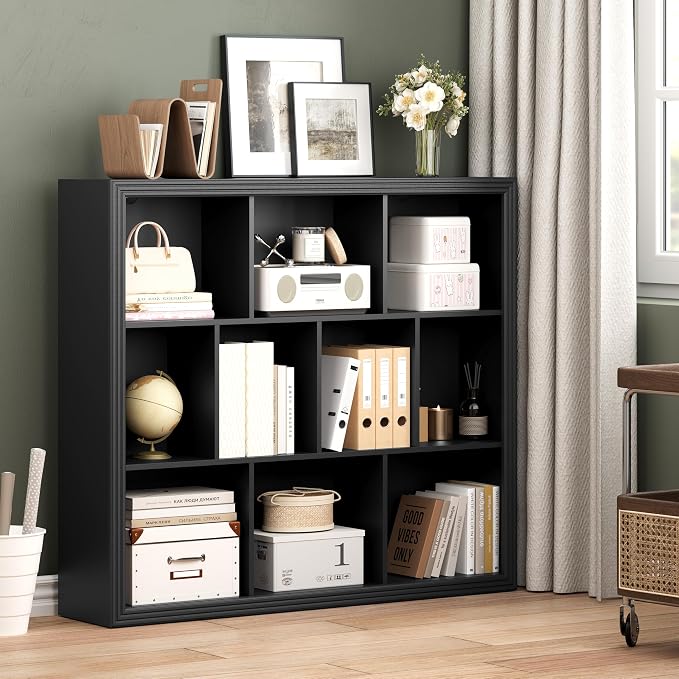 Book Shelf with 10-Cube, 43” Wide Bookshelf with Anti-Tip Device, 38” Tall Open - Image 7