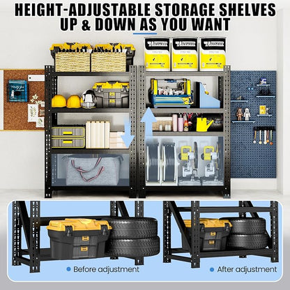 Heavy Duty Garage Storage Shelves, 4-Tier Large Industrial Shelving - Image 5