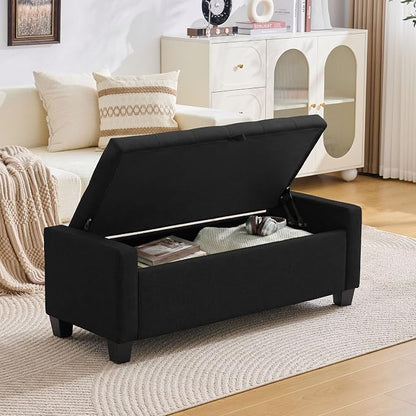 Huatean Home 43" Ottoman with Storage, Upholstered Entryway Bench with Seating - Image 4