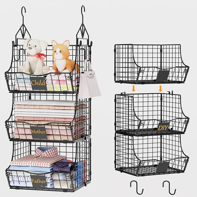 Hanging Closet Organizers and Storage, 5 Tier Closet Shelf Clothes Organizer by Unknown