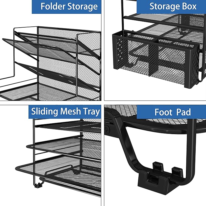 Simple Trending 7 Tier Desk File Organizer, Letter Tray Paper Organizer - Image 3