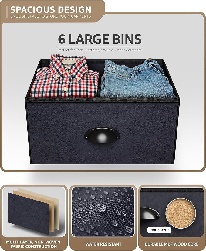 Sorbus Dresser with 6 Fabric Drawers - Image 6