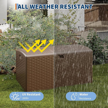IDEALHOUSE 100 Gallon Resin Deck Box, Waterproof Outdoor Storage Box - Image 4