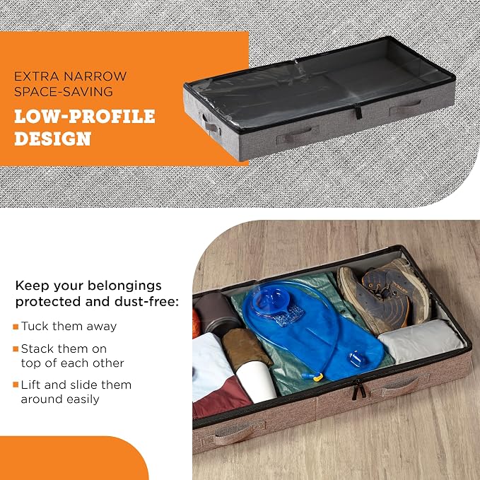 storageLAB Under Bed Storage Containers, Low Profile Underbed Organizers - Image 3
