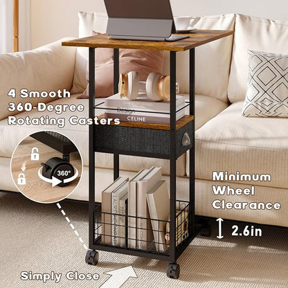 Rolling C-Shaped Side Table - Image 5