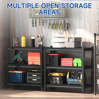 Standing Storage Racks, 3 Tier Garage Shelving Heavy Duty Adjustable Garage - Image 6