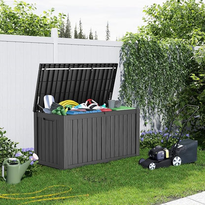 180 Gallon Resin Deck Box, Lockable Patio Outdoor Storage Box - Image 7