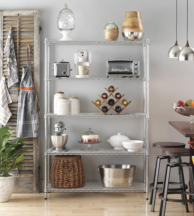 Whitmor 5 Tier Heavy Duty Shelving Unit, Metal Storage Shelves, 500 lbs - Image 4