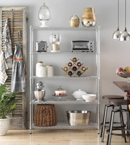 Whitmor 5 Tier Heavy Duty Shelving Unit, Metal Storage Shelves, 500 lbs - Image 4