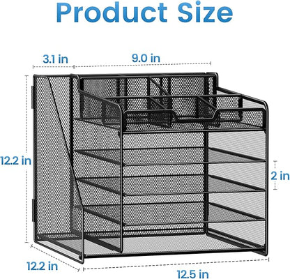 Lavatino Desk Organizer, 5-Tier Metal Mesh Paper Letter Tray - Image 7