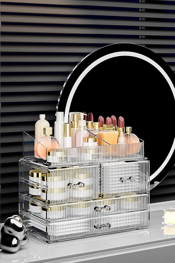 ZHIAI Stackable Storage Drawers, Acrylic Bathroom Counter Organizer Clear - Image 5