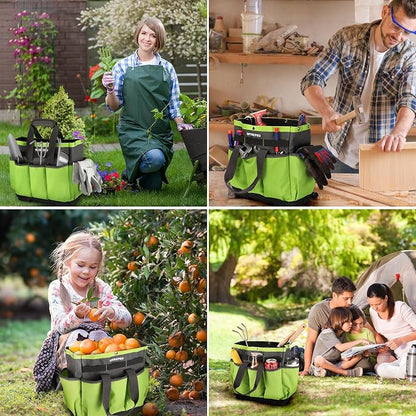 WORKPRO Garden Tool Bag with Waterproof Plastic Base, 8 Pockets Gardening Bag - Image 6