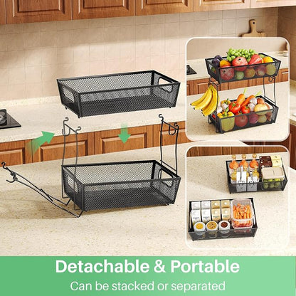 SNTD 2-Tier Mesh Fruit Basket for Kitchen Counter - Image 7