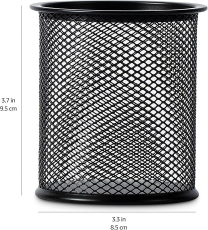 Amazon Basics Wire Mesh Pen Cup, Office Caddy Storage, ‎3.7" x 3.3" - Image 4