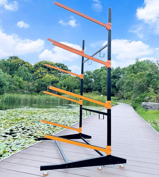 Kayak Storage Rack, Heavy-Duty Outdoor Canoe Rack, Reinforced, and Enhanced by Unknown