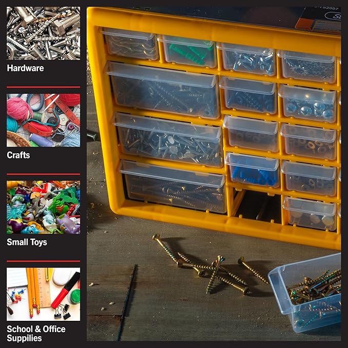 Stalwart 30-Drawer Plastic Small Parts Organizer, or Wall Storage Drawers - Image 5
