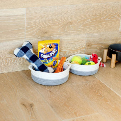 5-Piece Round Woven Cotton Rope Storage Baskets - Image 7